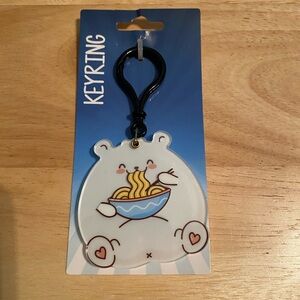 Kawaii Cat Eating Ramen Round Acrylic Key Chains
